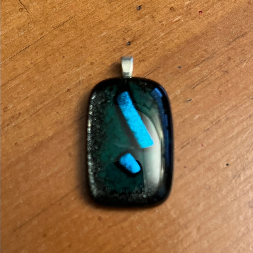 Artisan Blue/Black Glass Pendant
